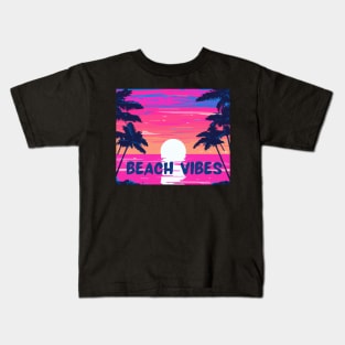 Sunset  Beach vibes - good vibes on the beach Kids T-Shirt